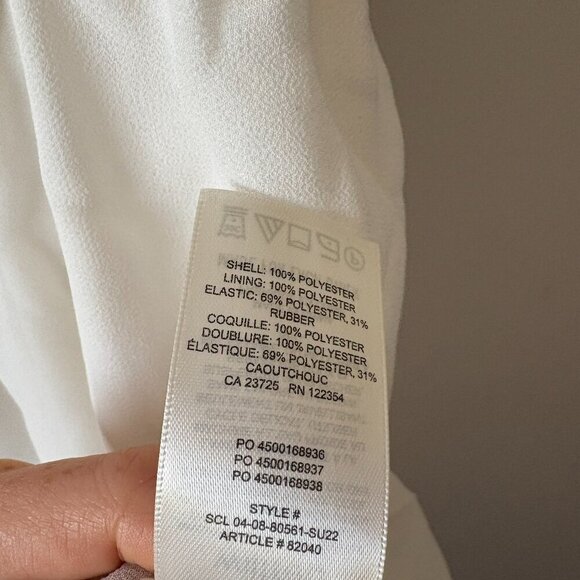 Aritzia Wilfred Tempest Sleeveless Tiered Chiffon Mini Dress Light Birch 2XL - Picture 9 of 9